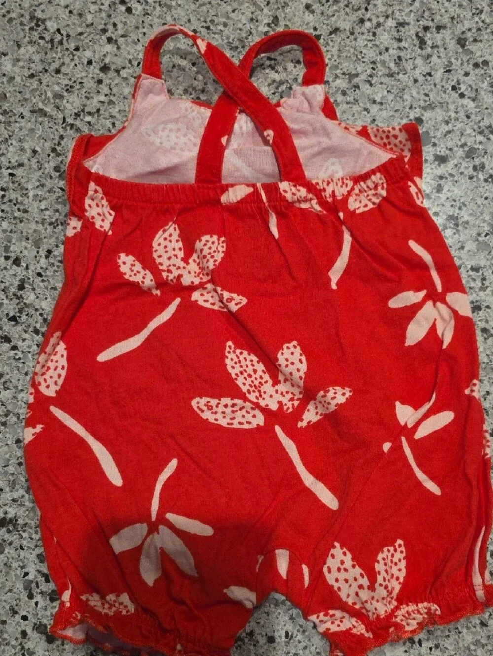 Carter's Red Floral Tank-Style Baby Bodysuit